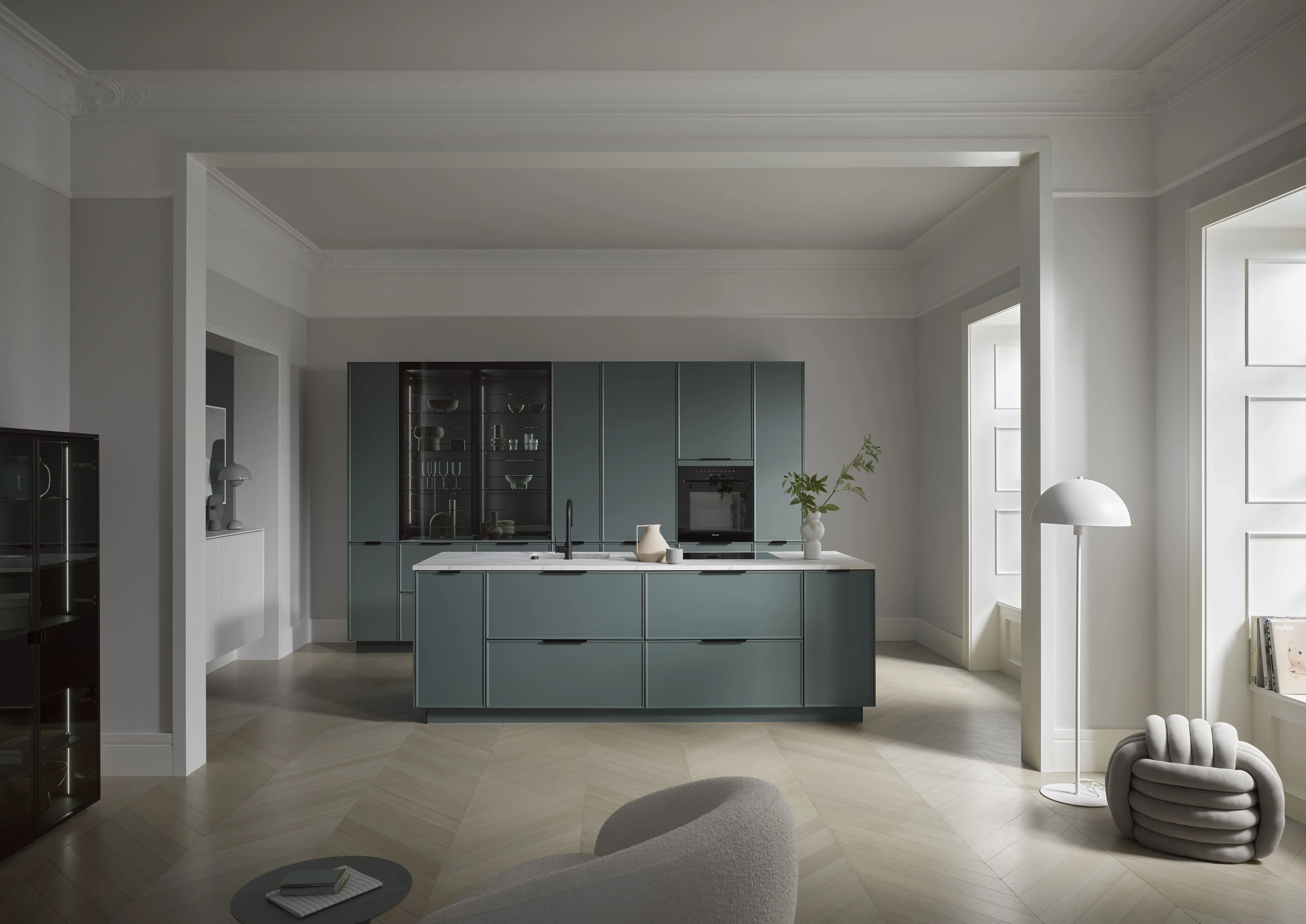 türkise Häckerküche 